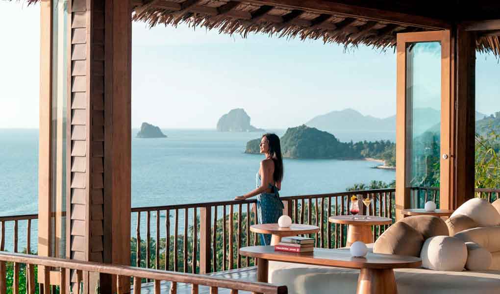 Persona mirando en paisaje horizonte hotel Six Senses Yao Noi Tailandia