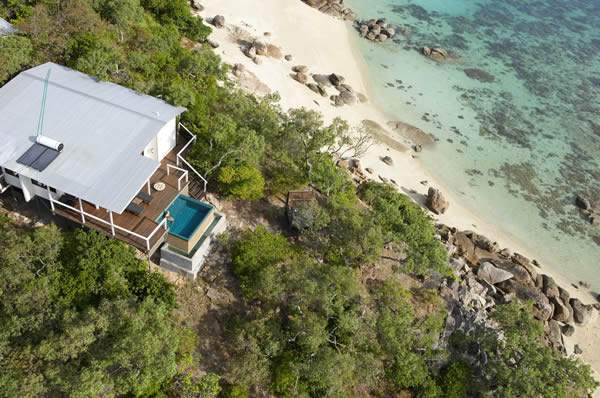 Vista aérea de habitación Lizard Island Resort Australia lujo
