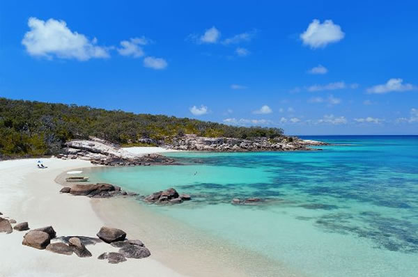Playa del hotel de lujo en playa de Australia Lizard Island Resort