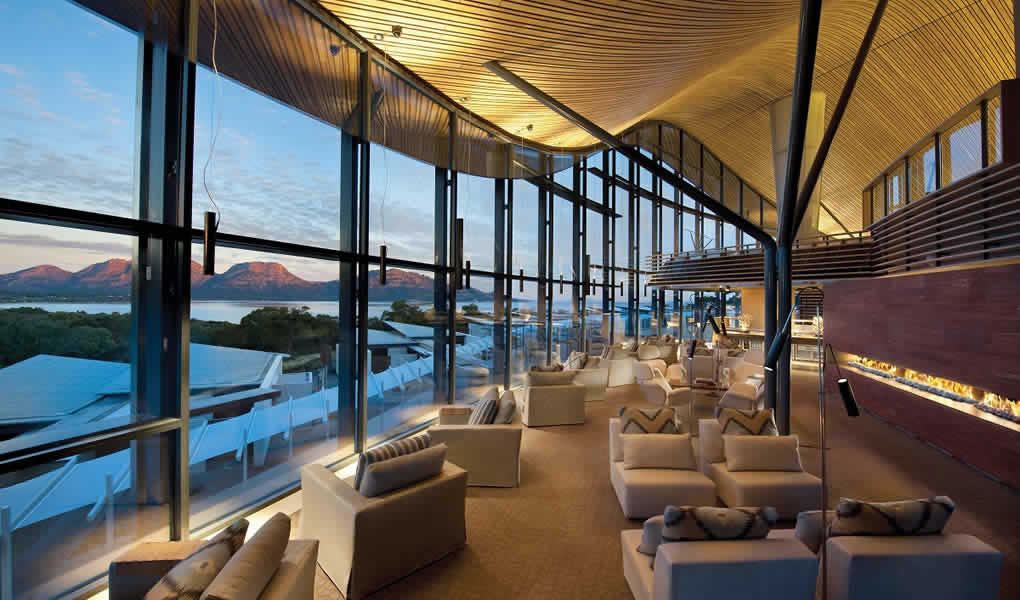 Zonas comunes Saffire Freycinet hotel lujo Australia