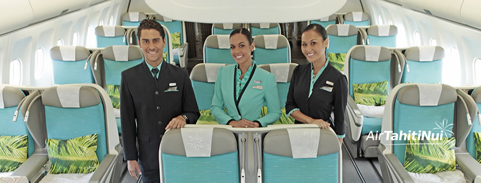 Tripulación de Moana Economy de Air Tahiti Nui 