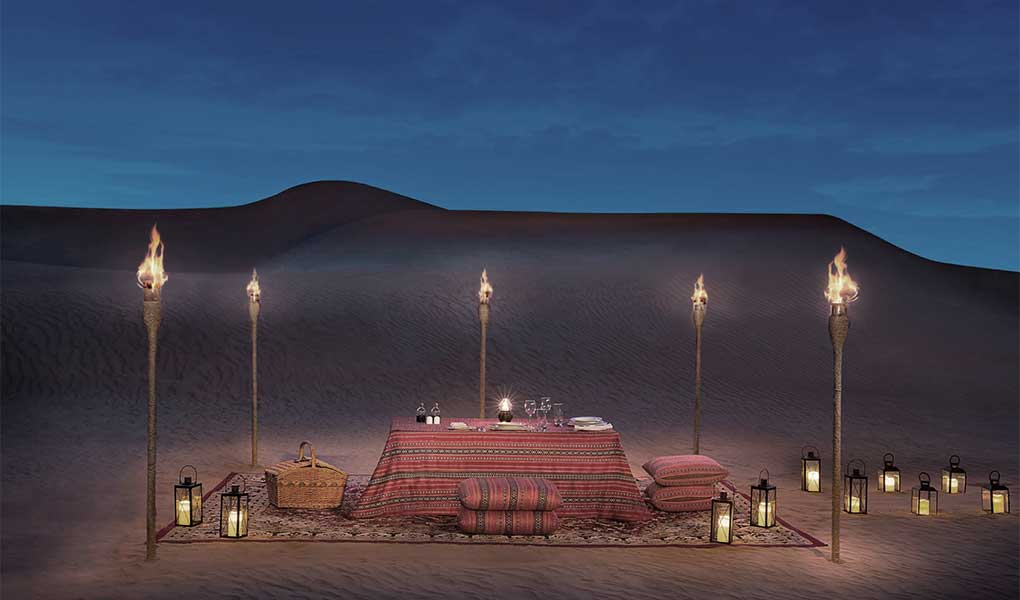 Cena beduina de lujo hotel al Maha Dubái