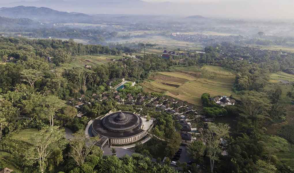 Hotel de lujo en Borobudur Amanjiwo en Java, Indonesia