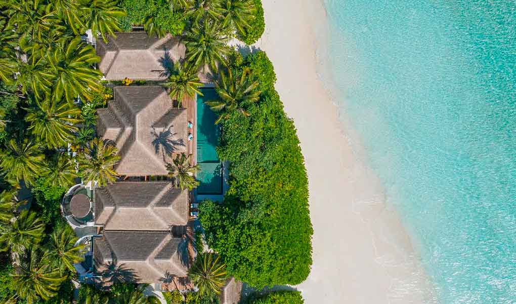 Beach Villas del hotel vistas desde el cielo vegetación