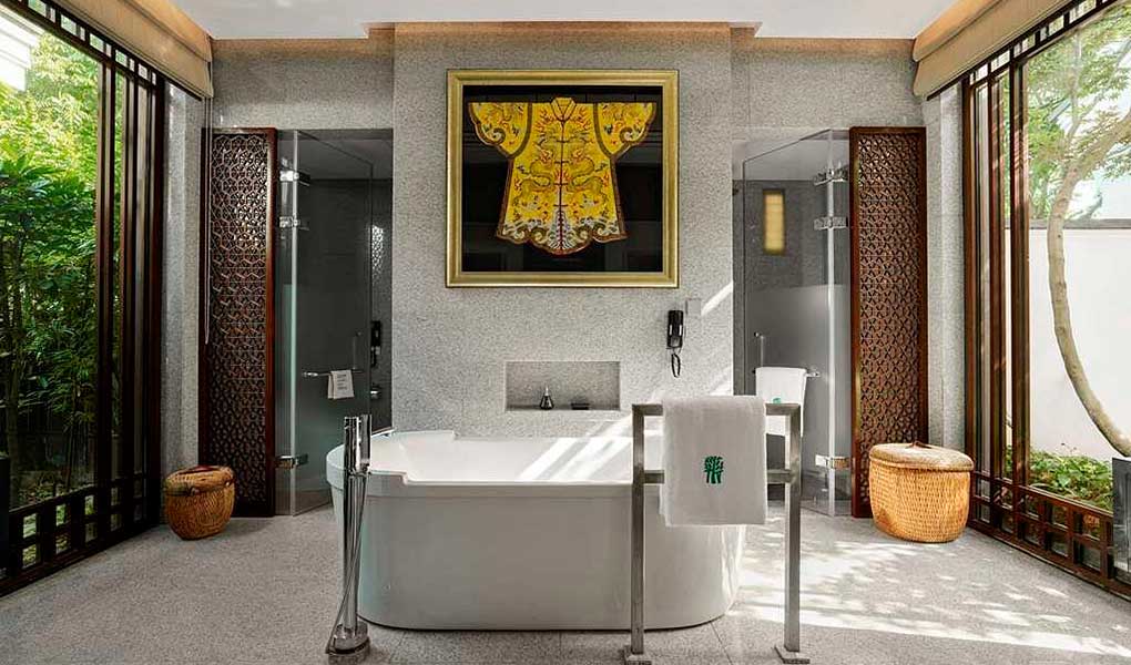Baño y detalles del hotel  en Hangzhou