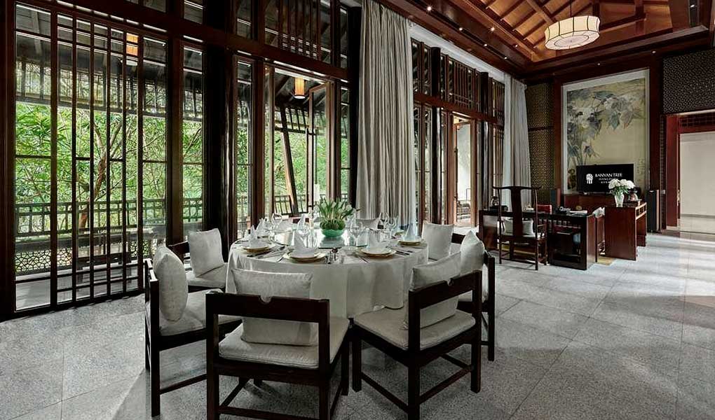 Restaurante interior del hotel Banyan Tree Hangzhou
