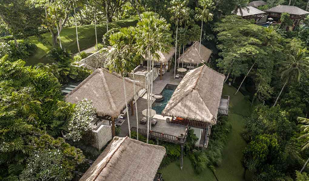 Vista aérea residencia privada villa privada en Bali