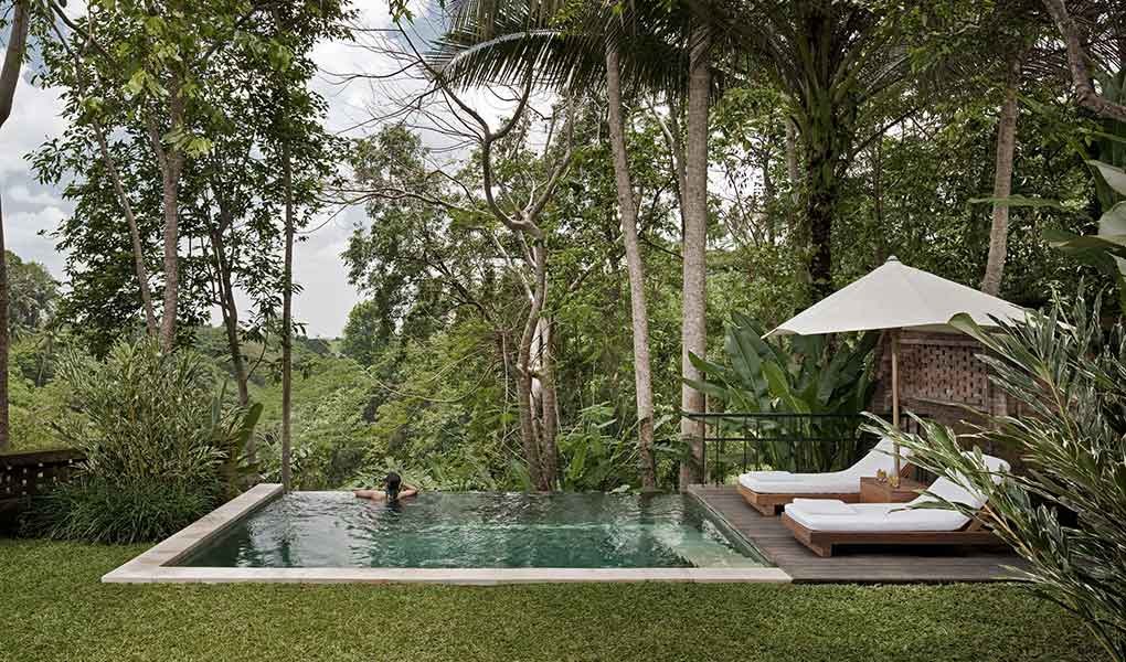 Piscina de la villa privada del hotel COMO Uma Ubud en Indonesia