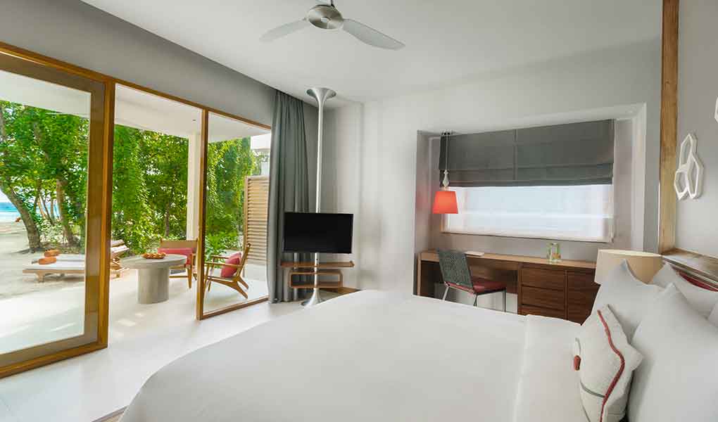 Interior de la villa en el hotel Dhigali Maldives
