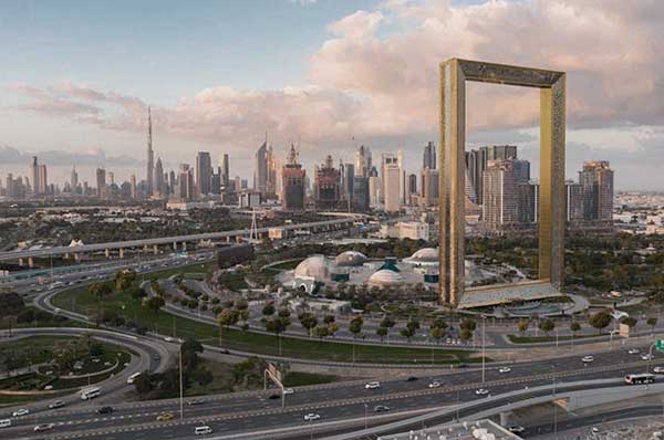 Vistas de la ciudad de Dubai Frame
