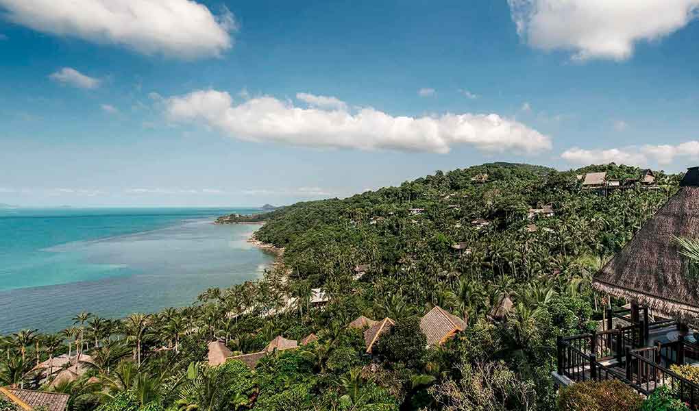 Vistas desde el cielo de Four Seasons Koh Samui private villas