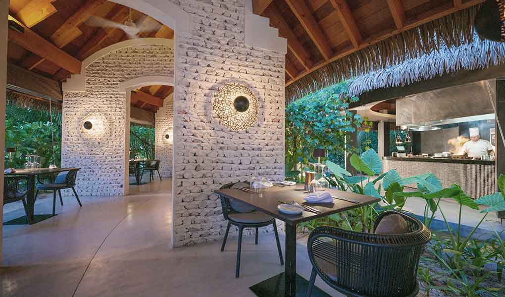 Restaurante en Maldivas del hotel Kandolhu