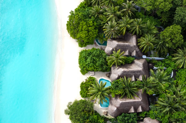 Villas del Soneva Fushi Maldivas vista cielo