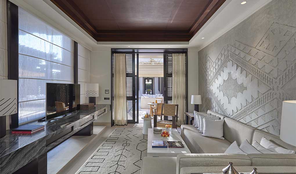 Habitación principal de la villa privada del hotel Mandarin Oriental Marrakech