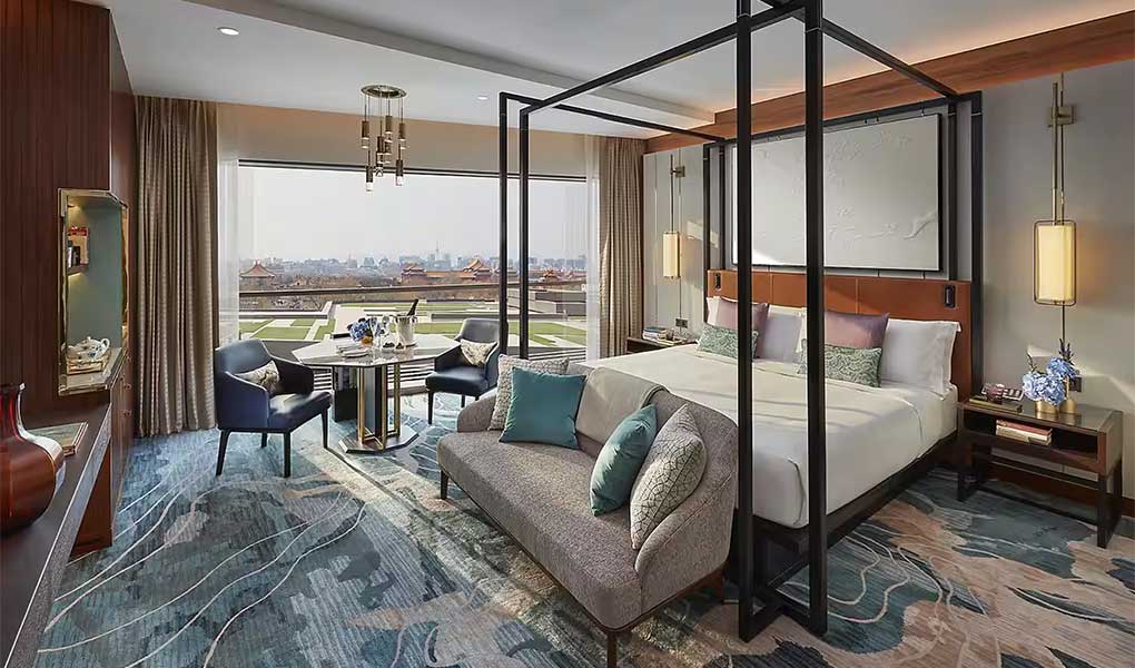 Habitación del hotel con vistas a la ciudad perdida en Pekín