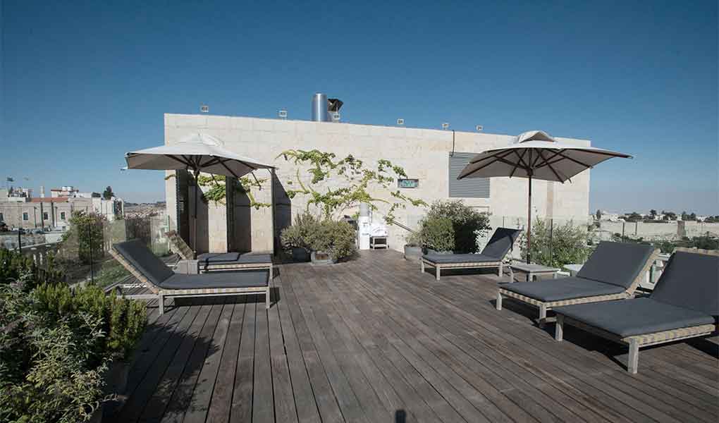 Rooftop Outdoor Lounge con vistas a la ciudad Jerusalén