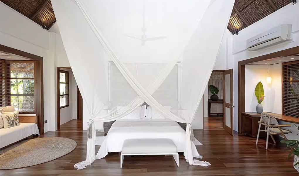 Decoración interior de la villa de lujo en el hotel Nay Palad Hideaway