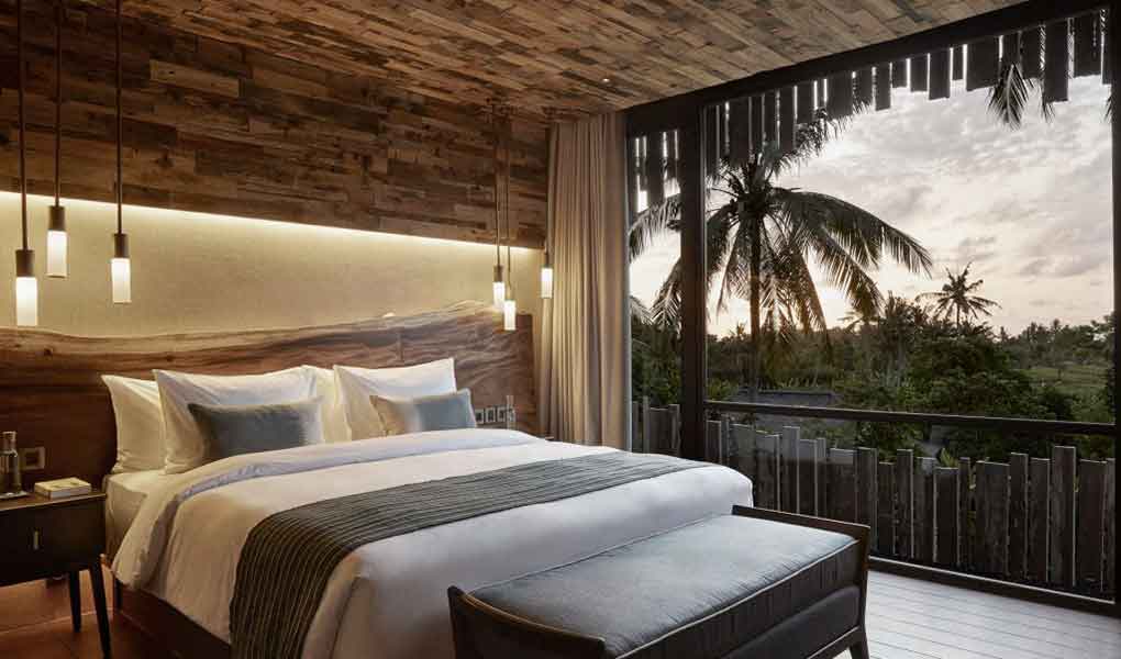 Decoración de la habitación Nirjhara en Bali en Indonesia