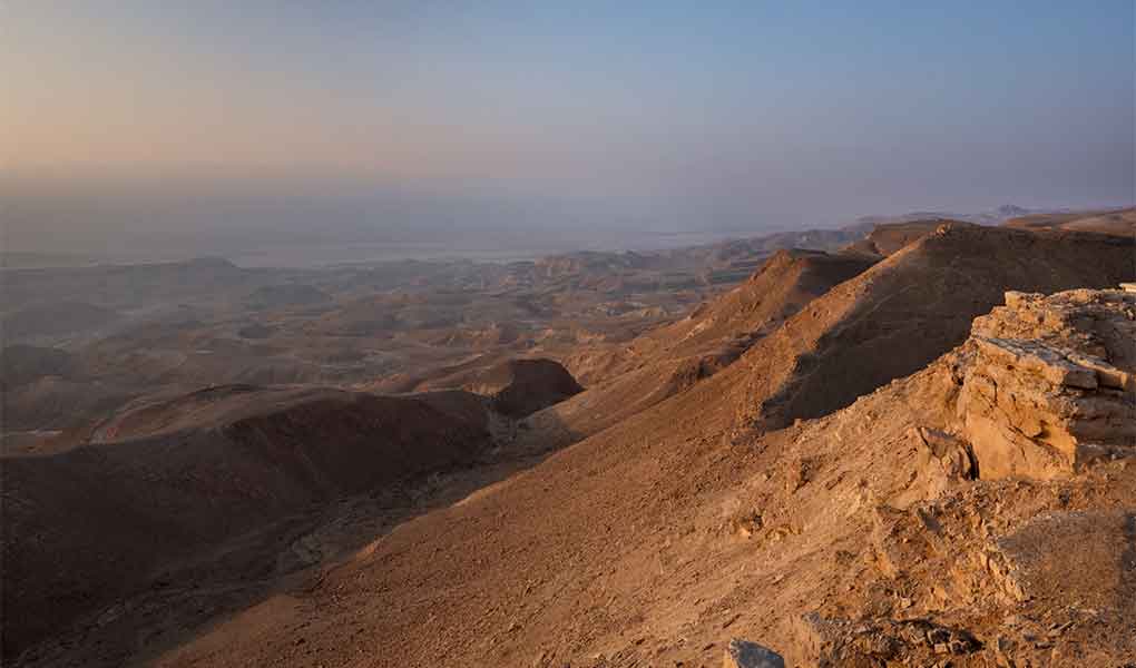 Vistas aéreas del desierto de Israel