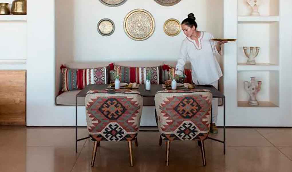 Detalles decorativos tradicionales del hotel Six Senses Shaharut