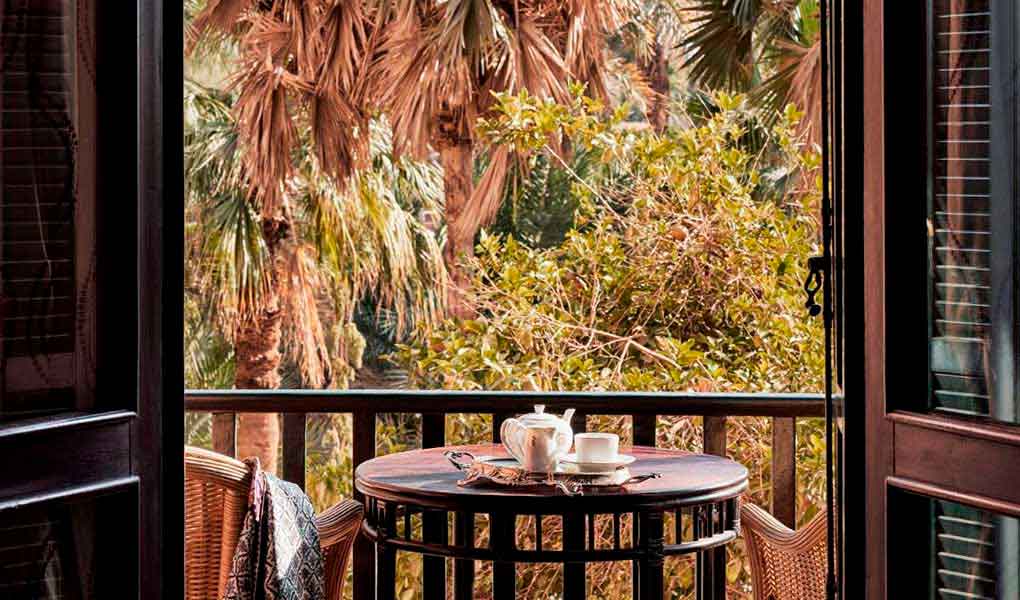 Vistas a la naturaleza desde la habitación del hotel en Egipto