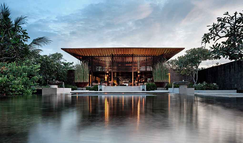 Zona exterior del hotel de lujo en Bali Soori Bali