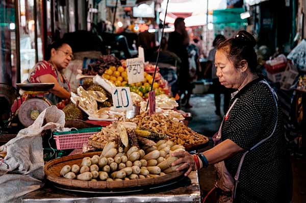 Mercado tradicional de Tailandia