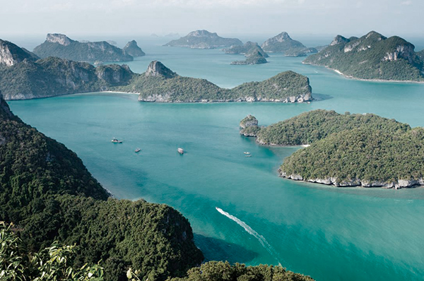 Vistas aéreas de las islas de Tailandia