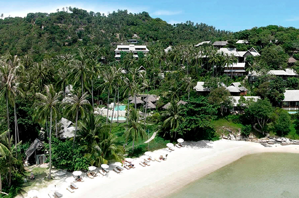 Vistas aéreas de Kamalaya Koh Samui playa