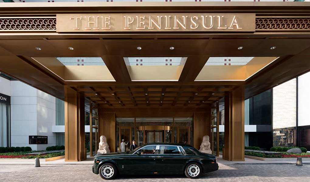 The Peninsula Beijing entrada del hotel de lujo en Pekín