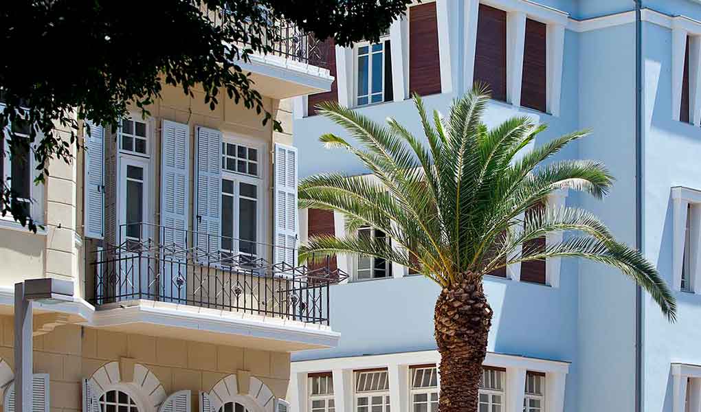 Fachada de los dos edificios del hotel The Norman Hotel Tel Aviv en Israel