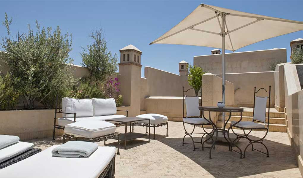 Terraza privado del Riad de lujo Villa des Orangers