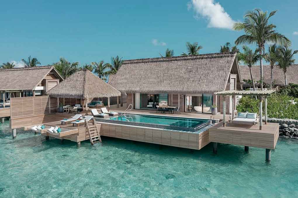 Over Water del hotel de lujo Waldorf Astoria Maldives Ithaafushi