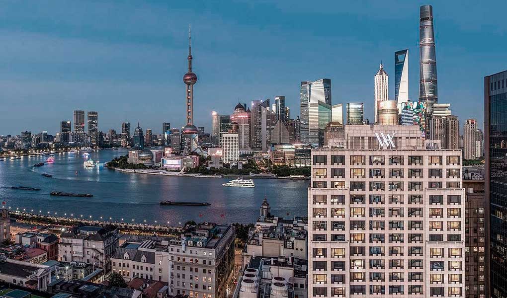 Exterior edificio Waldorf Astoria Shanghai en China