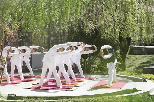 Clases de yoga grupales en el exterior
