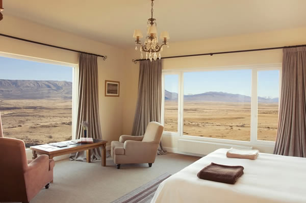 Habitación del hotel EOLO en la Patagonia Argentina