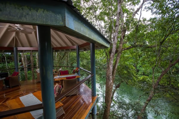 Vista desde el bungalow en Silky Oaks Lodge