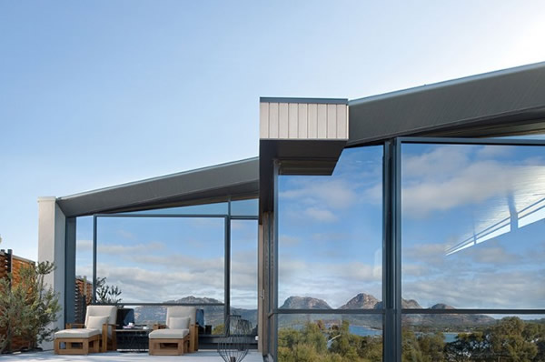 Ventanas cristales de las habitaciones Hotel Saffire Freycinet