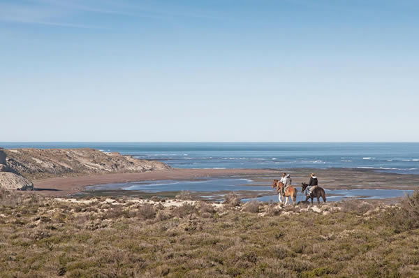 Excursión a caballo en la Estancia Rincón Chico en Península de Valdés en Argentina