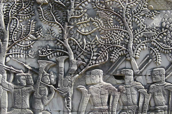 Camboya viajes de lujo, detalle muro de arte