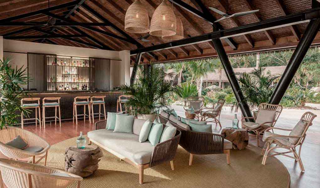 Six Senses Fiji zonas comunes decoración 