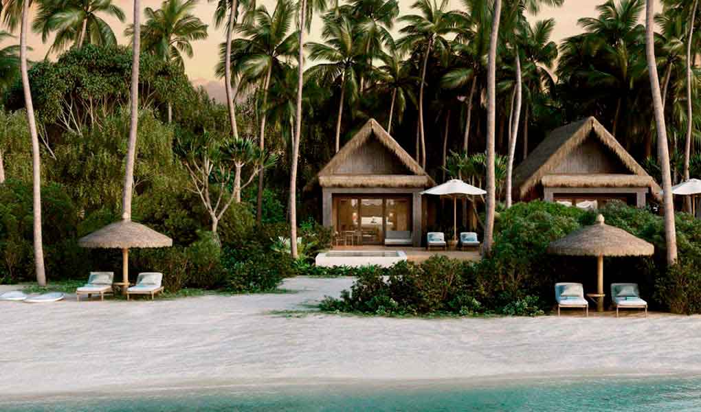 Villas privadas sobre la playa hotel lujo Six Senses Fiji
