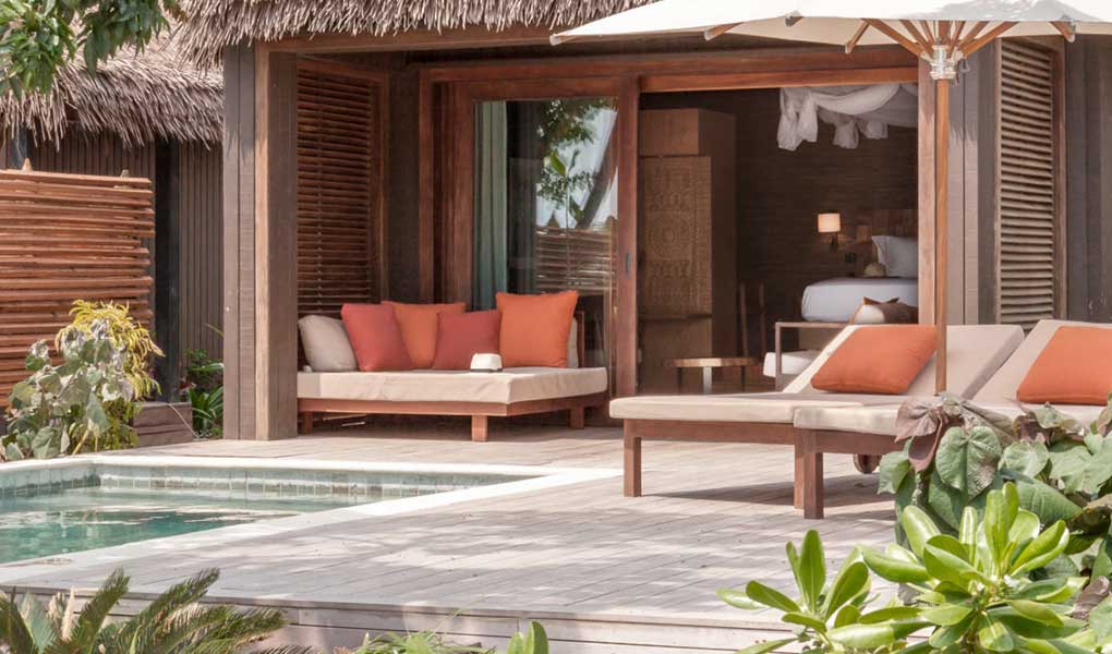 Exterior de la Villa con piscina Six Senses Fiji