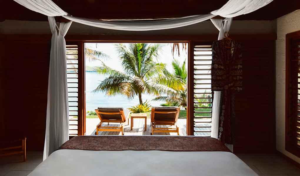 Vistas desde el interior de la villa lujo al mar