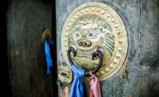 Detalle de puerta en Mongolia
