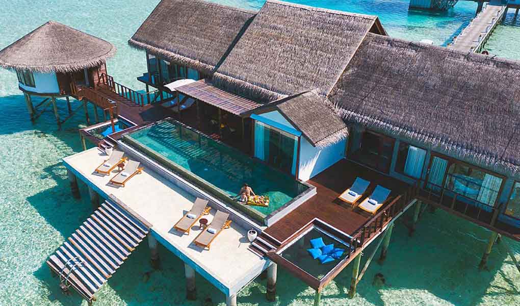 Villa privada sobre el mar en Maldivas hotel lujo
