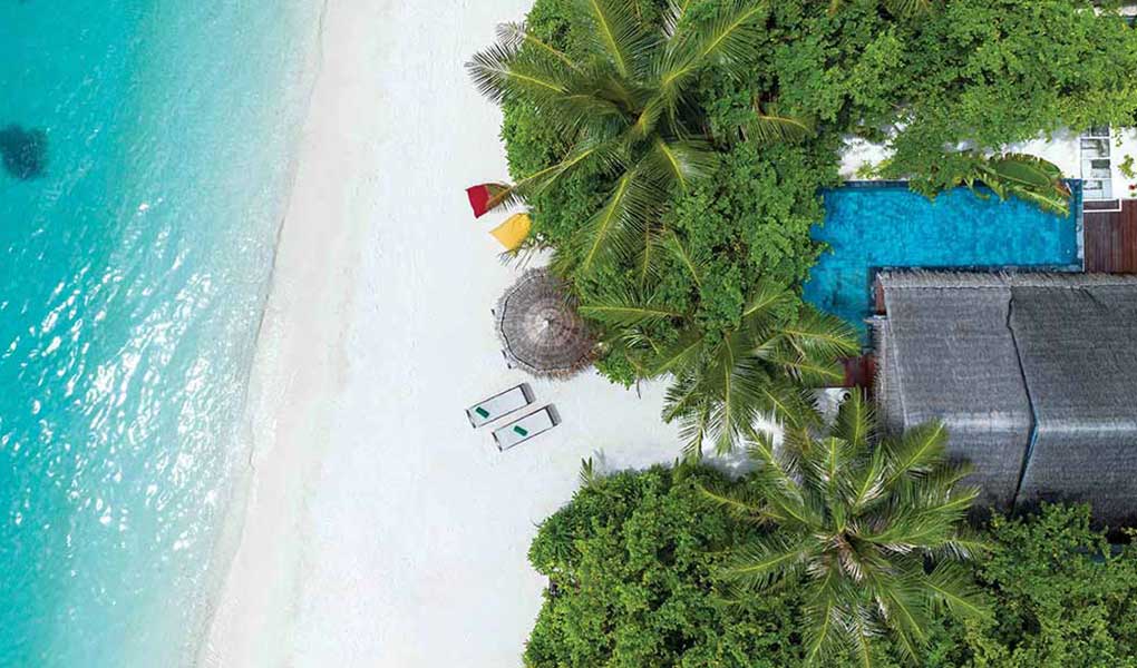 Villa privada desde el cielo hotel Maldivas Ozen Life Maadhoo