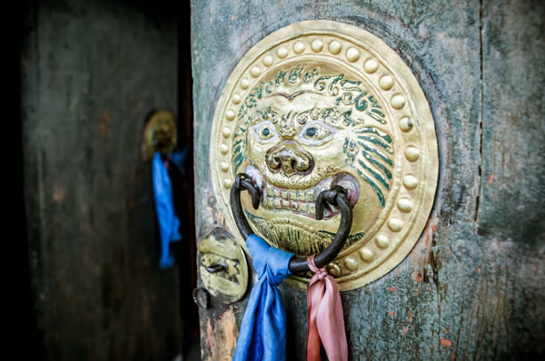 Detalle de puerta en Mongolia