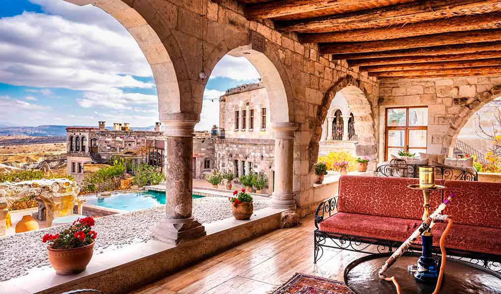 Ventanas del piedra del hotel Museum Hotel Cappadocia
