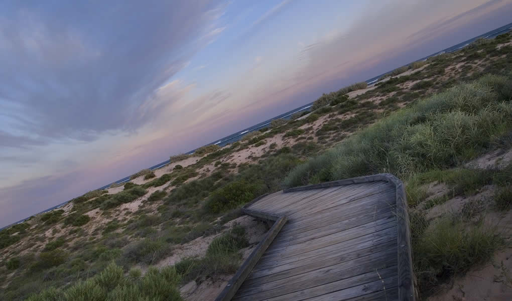 Camino de madera hace al mar Australia Sal Salis Ningaloo Reef